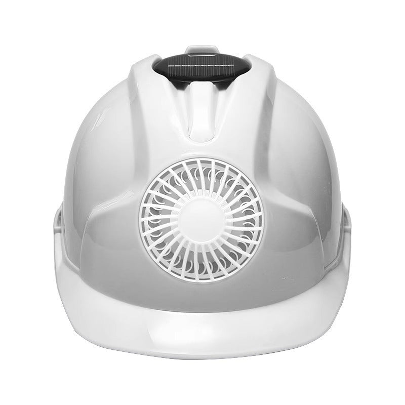 Solar Fan Safety Helmet - Electric Cooling, USB Rechargeable, Hi-Vis Construction Hard Hat