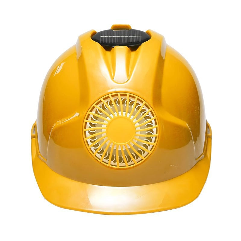 Solar Fan Safety Helmet - Electric Cooling, USB Rechargeable, Hi-Vis Construction Hard Hat