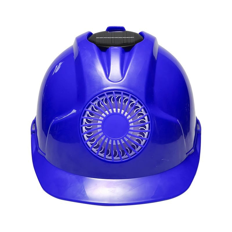 Solar Fan Safety Helmet - Electric Cooling, USB Rechargeable, Hi-Vis Construction Hard Hat
