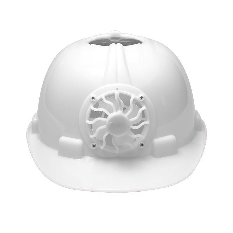 Solar Fan Safety Helmet - Electric Cooling, USB Rechargeable, Hi-Vis Construction Hard Hat