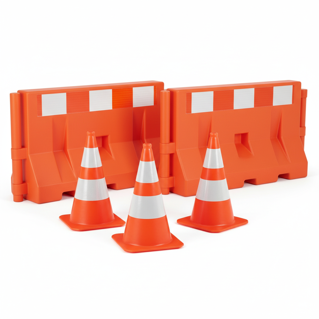 Safety Cones & Barriers Set - 28 Inch OSHA Traffic Cones 6-Pack