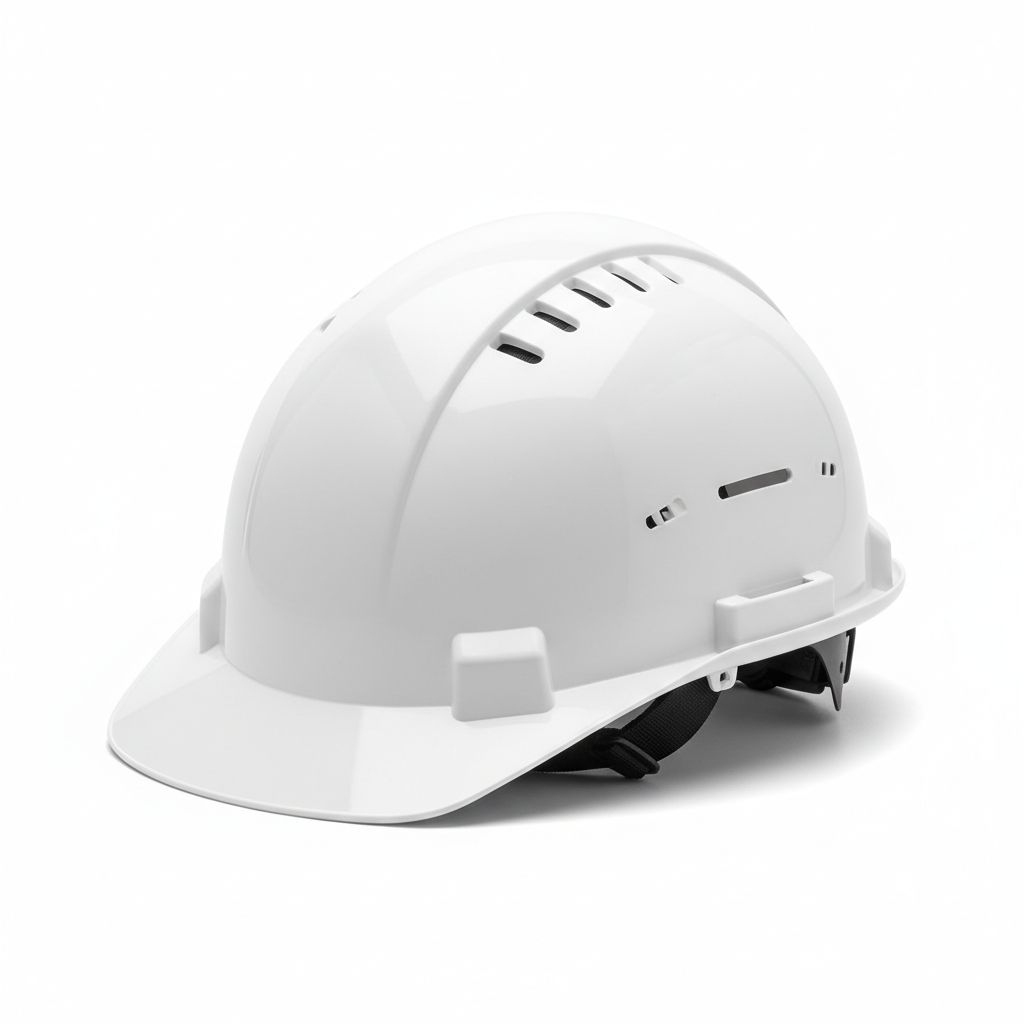 Honeywell North vented white hard hat with short brim